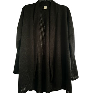 Women's Like Love Black Open Knit Cardigan M